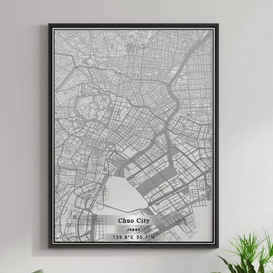ROAD MAP OF CHUO CITY, JAPAN BY MAPBAKES