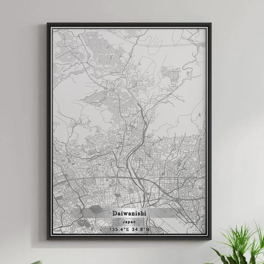 ROAD MAP OF DAIWANISHI, JAPAN BY MAPBAKES