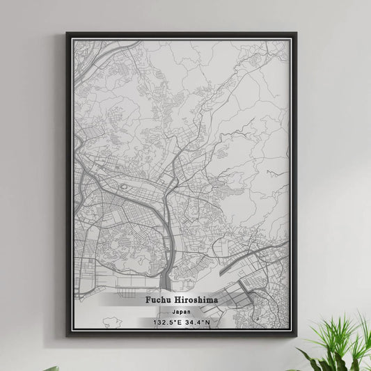 ROAD MAP OF FUCHU HIROSHIMA, JAPAN BY MAPBAKES
