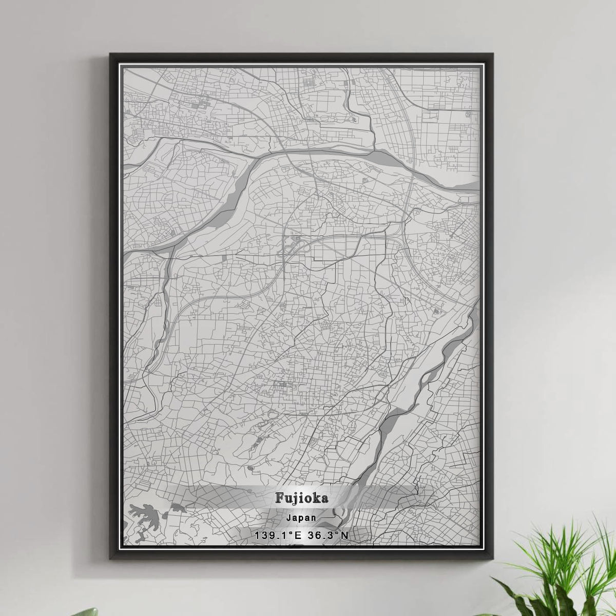 ROAD MAP OF FUJIOKA, JAPAN BY MAPBAKES
