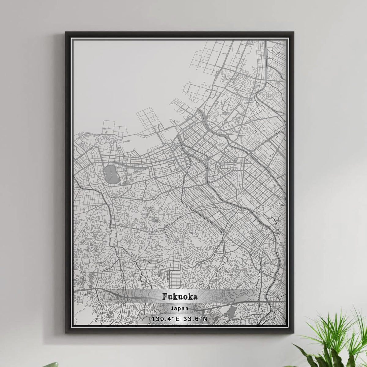 ROAD MAP OF FUKUOKA, JAPAN BY MAPBAKES