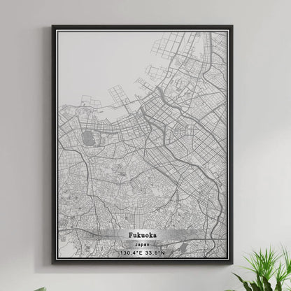 ROAD MAP OF FUKUOKA, JAPAN BY MAPBAKES