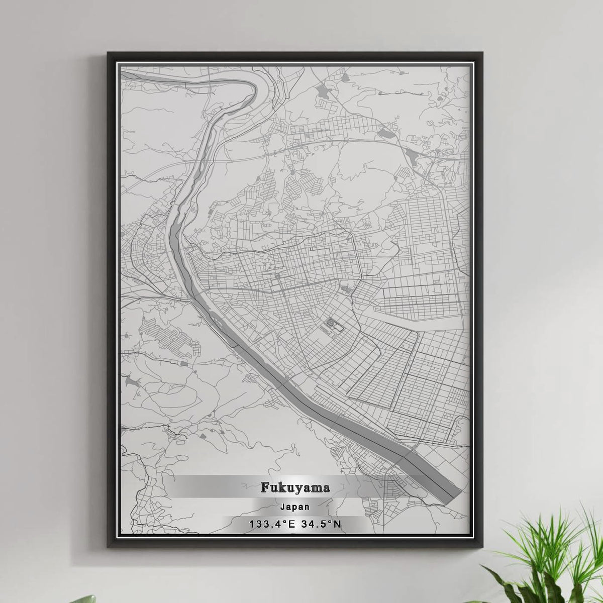 ROAD MAP OF FUKUYAMA, JAPAN BY MAPBAKES