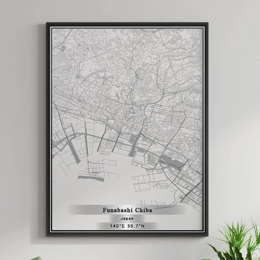 ROAD MAP OF FUNABASHI CHIBA, JAPAN BY MAPBAKES