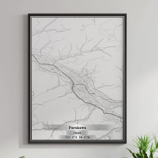 ROAD MAP OF FURUKAWA, JAPAN BY MAPBAKES