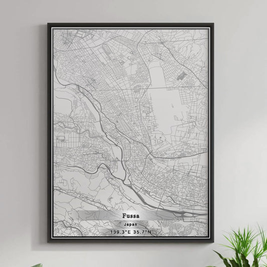 ROAD MAP OF FUSSA, JAPAN BY MAPBAKES