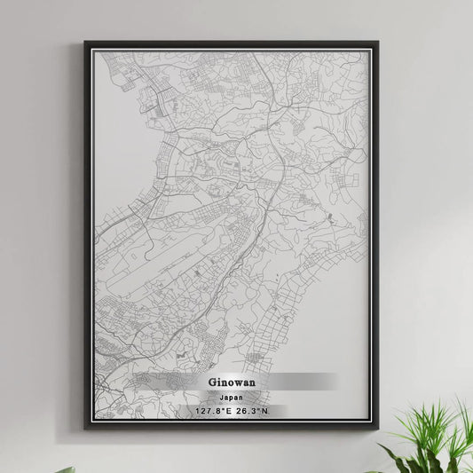 ROAD MAP OF GINOWAN, JAPAN BY MAPBAKES