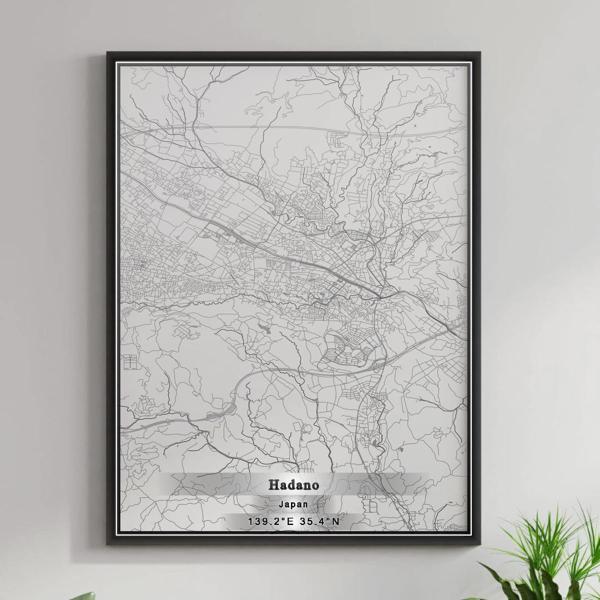 ROAD MAP OF HADANO, JAPAN BY MAPBAKES