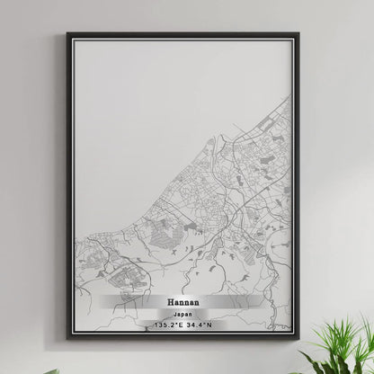 ROAD MAP OF HANNAN, JAPAN BY MAPBAKES