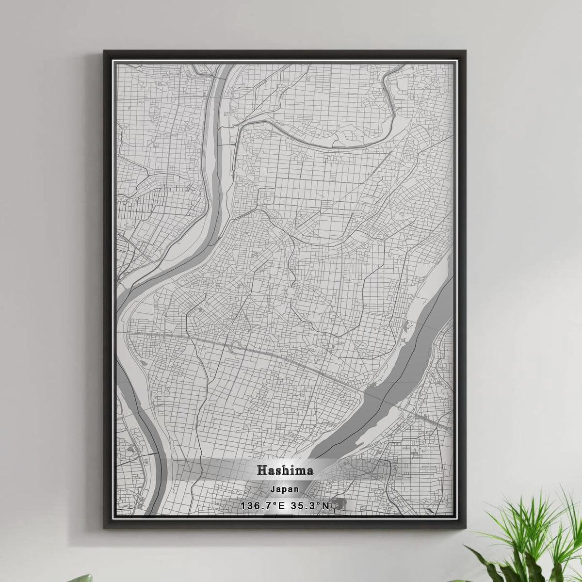 ROAD MAP OF HASHIMA, JAPAN BY MAPBAKES