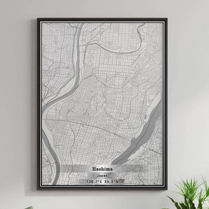 ROAD MAP OF HASHIMA, JAPAN BY MAPBAKES