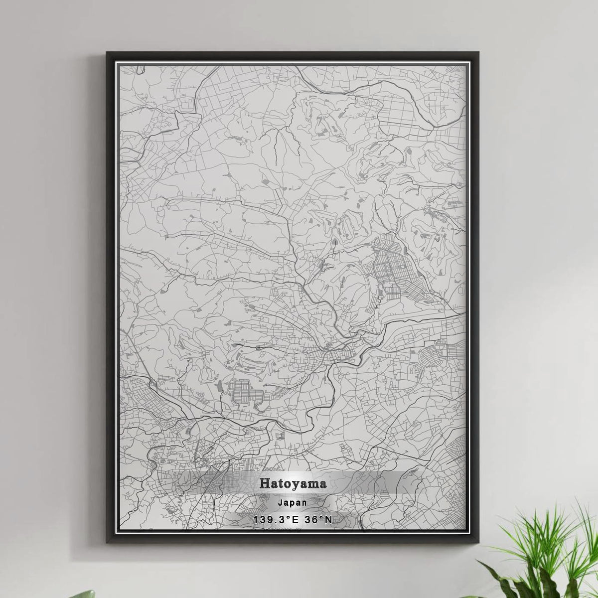 ROAD MAP OF HATOYAMA, JAPAN BY MAPBAKES