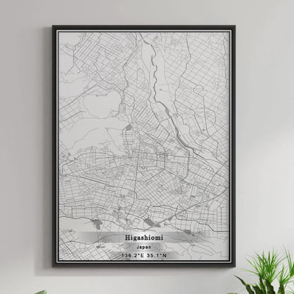 ROAD MAP OF HIGASHIOMI, JAPAN BY MAPBAKES