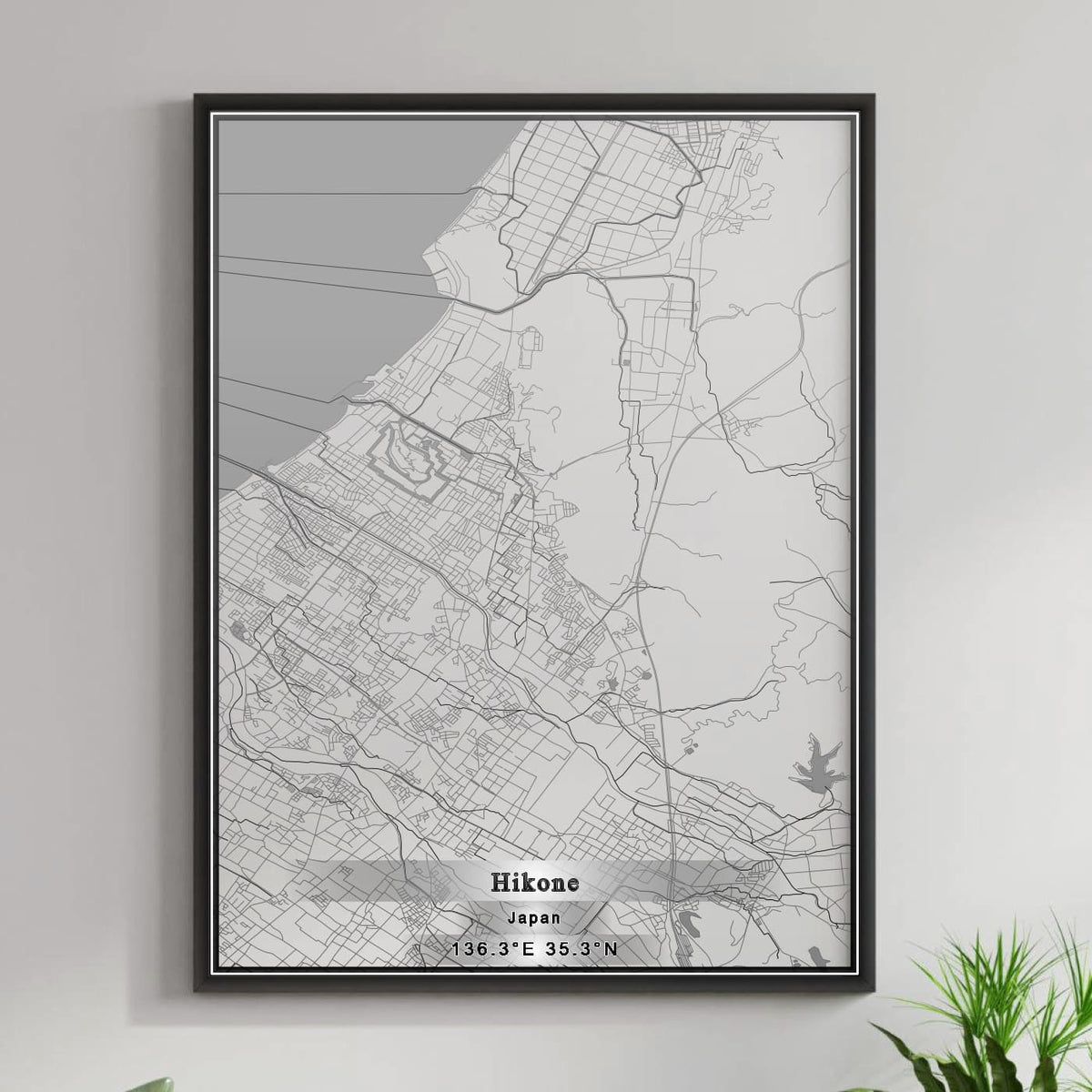 ROAD MAP OF HIKONE, JAPAN BY MAPBAKES