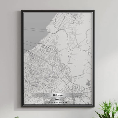ROAD MAP OF HIKONE, JAPAN BY MAPBAKES
