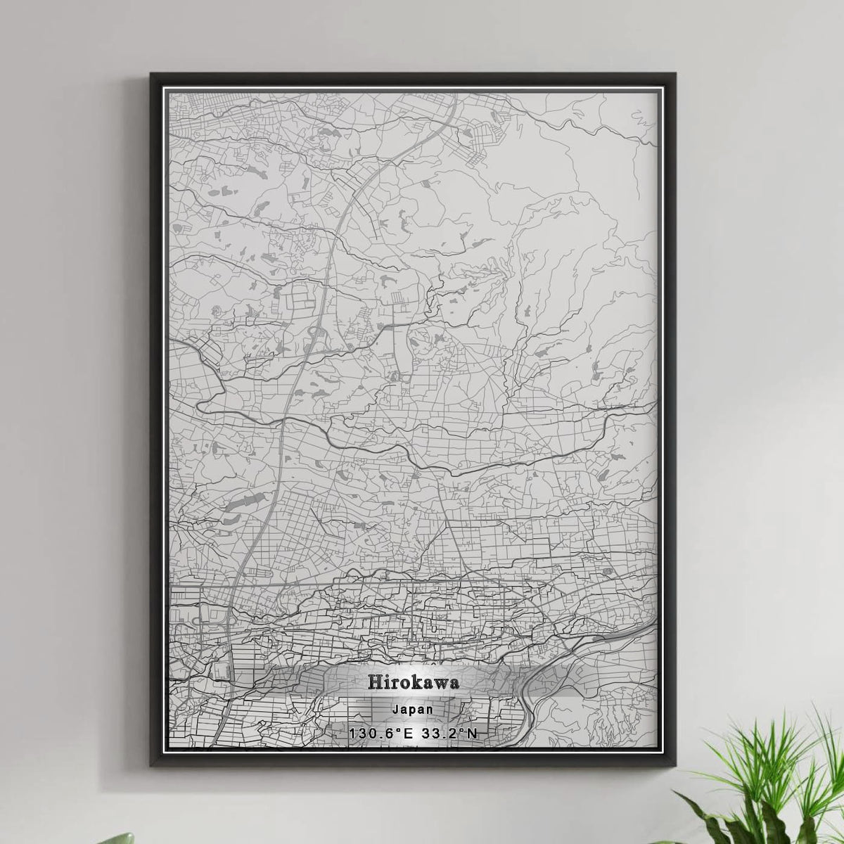 ROAD MAP OF HIROKAWA, JAPAN BY MAPBAKES