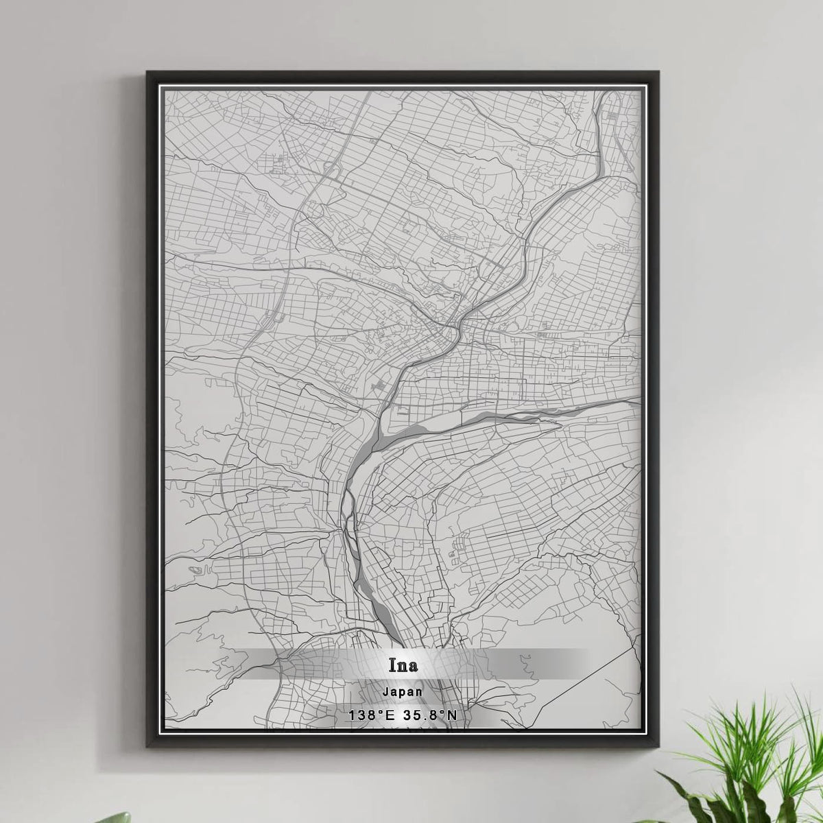 ROAD MAP OF INA, JAPAN BY MAPBAKES