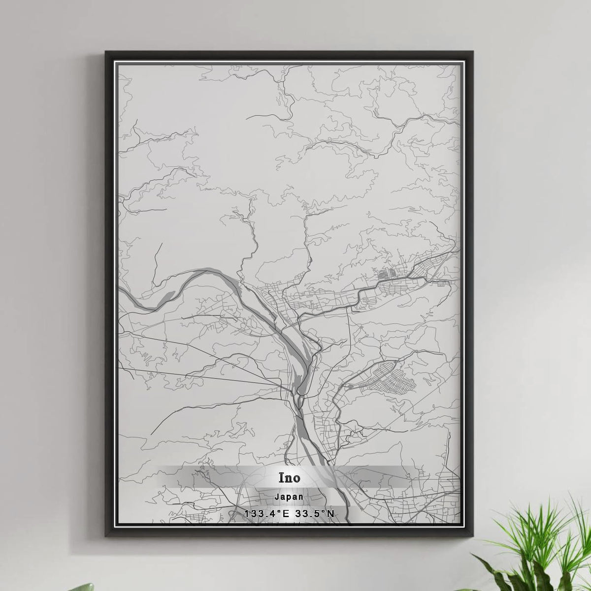 ROAD MAP OF INO, JAPAN BY MAPBAKES