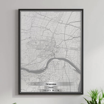 ROAD MAP OF IWANUMA, JAPAN BY MAPBAKES