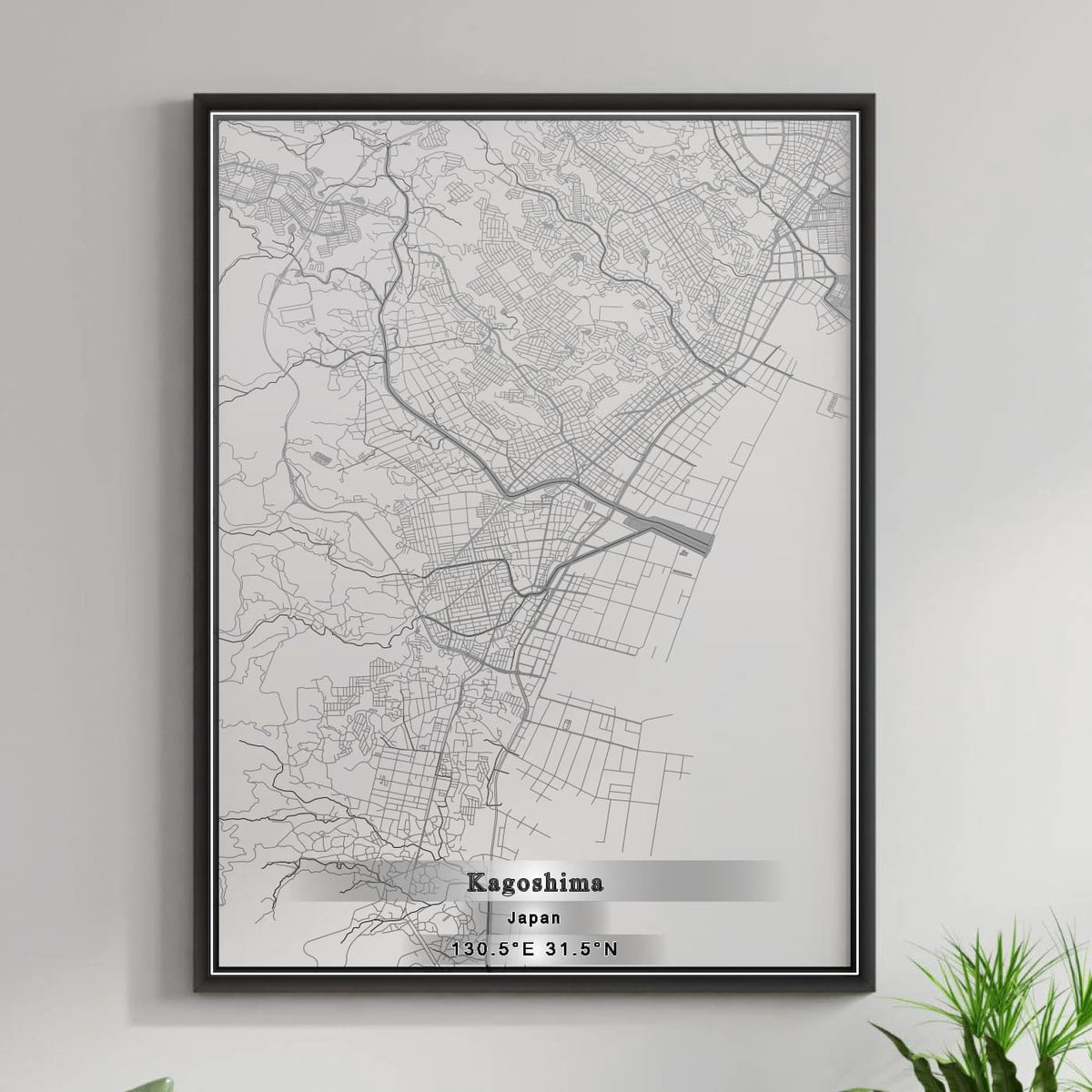 ROAD MAP OF KAGOSHIMA, JAPAN BY MAPBAKES