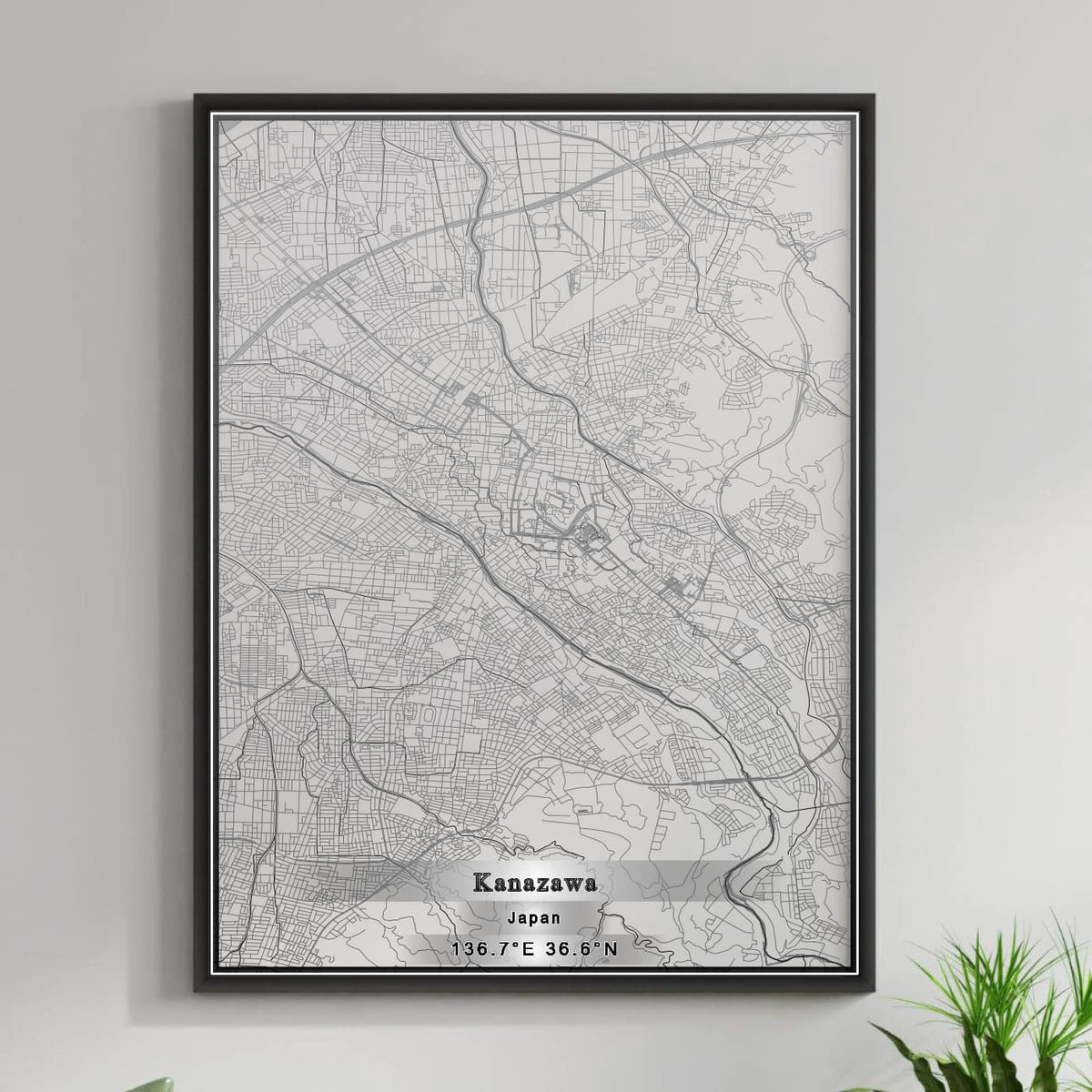 ROAD MAP OF KANAZAWA, JAPAN BY MAPBAKES