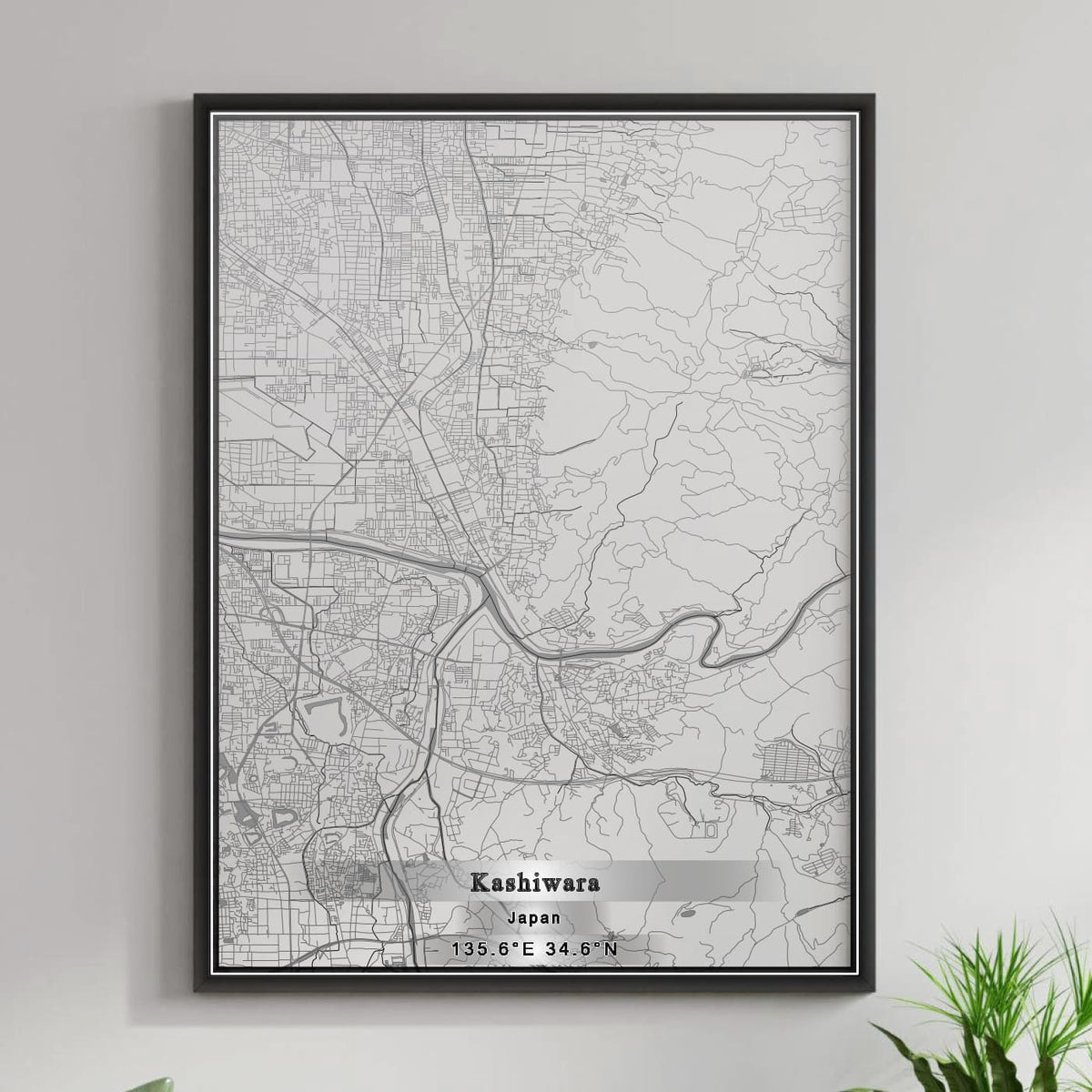ROAD MAP OF KASHIWARA, JAPAN BY MAPBAKES