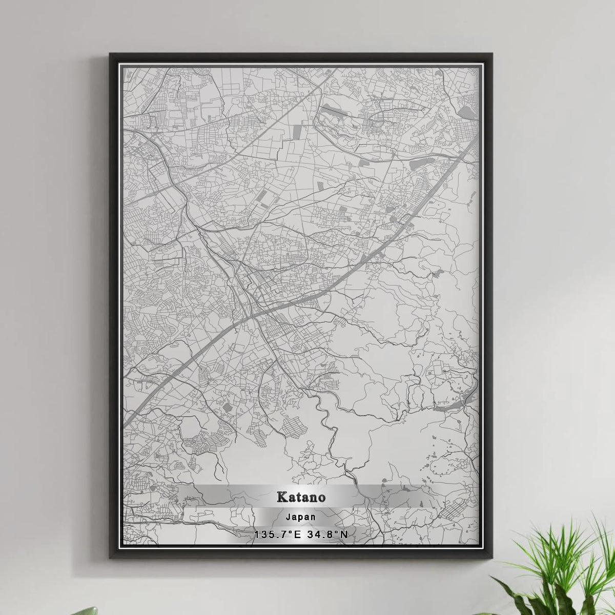 ROAD MAP OF KATANO, JAPAN BY MAPBAKES