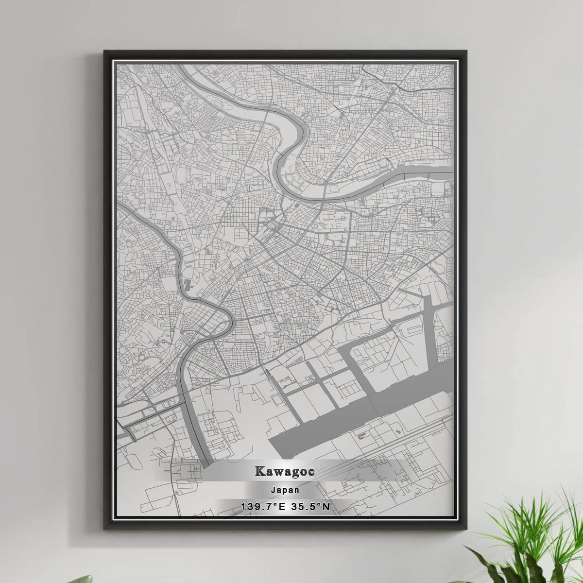 ROAD MAP OF KAWAGOE, JAPAN BY MAPBAKES
