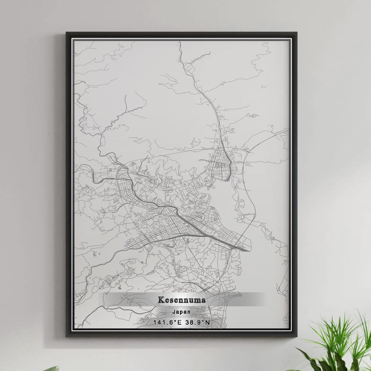 ROAD MAP OF KESENNUMA, JAPAN BY MAPBAKES