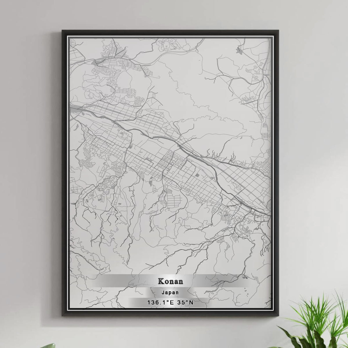 ROAD MAP OF KONAN, JAPAN BY MAPBAKES