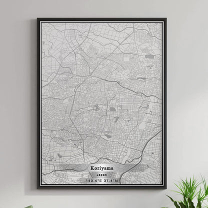 ROAD MAP OF KORIYAMA, JAPAN BY MAPBAKES
