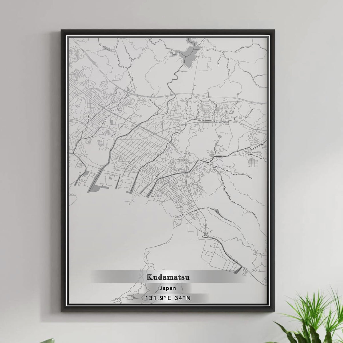 ROAD MAP OF KUDAMATSU, JAPAN BY MAPBAKES