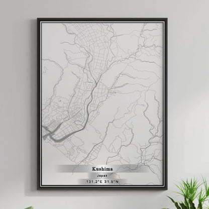 ROAD MAP OF KUSHIMA, JAPAN BY MAPBAKES