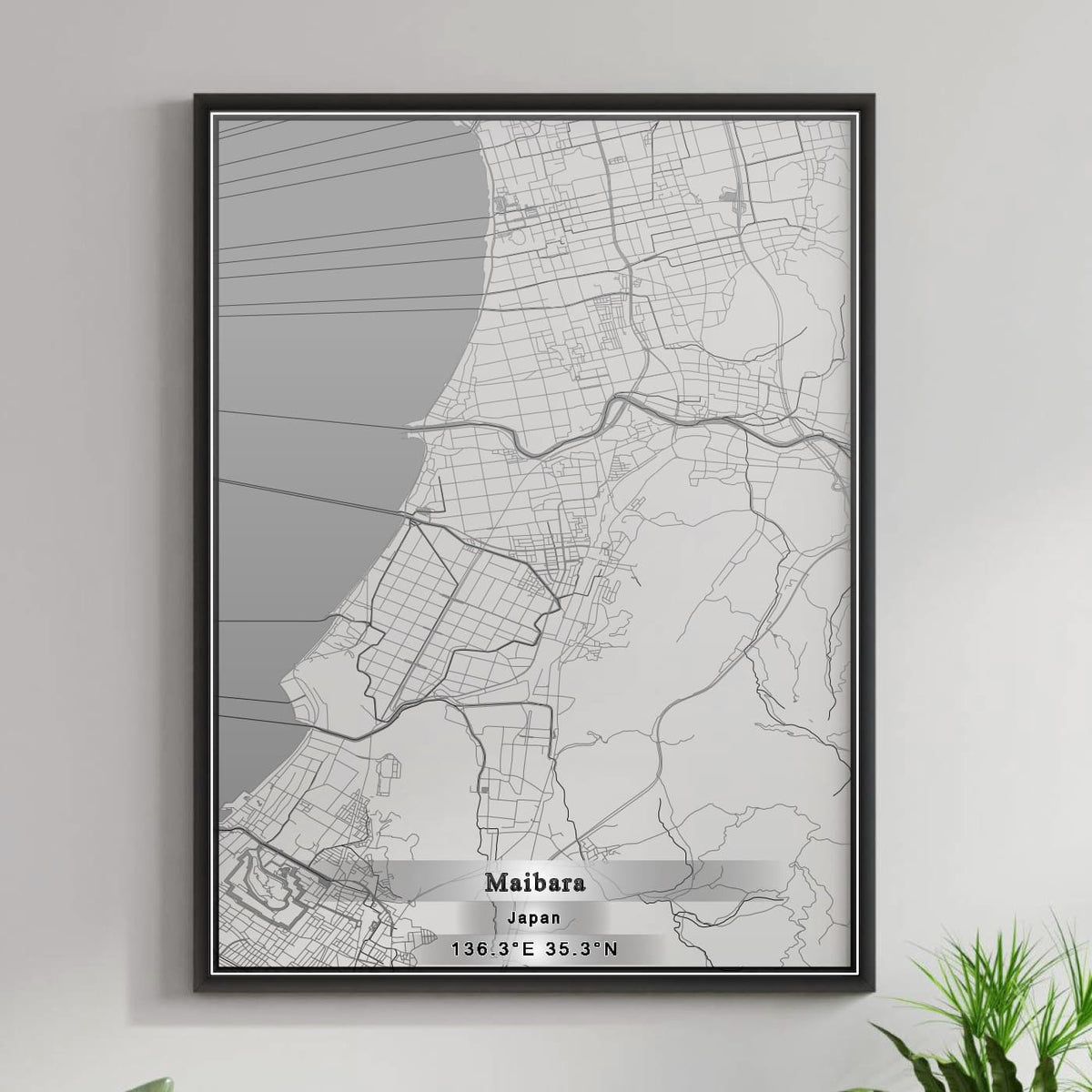 ROAD MAP OF MAIBARA, JAPAN BY MAPBAKES