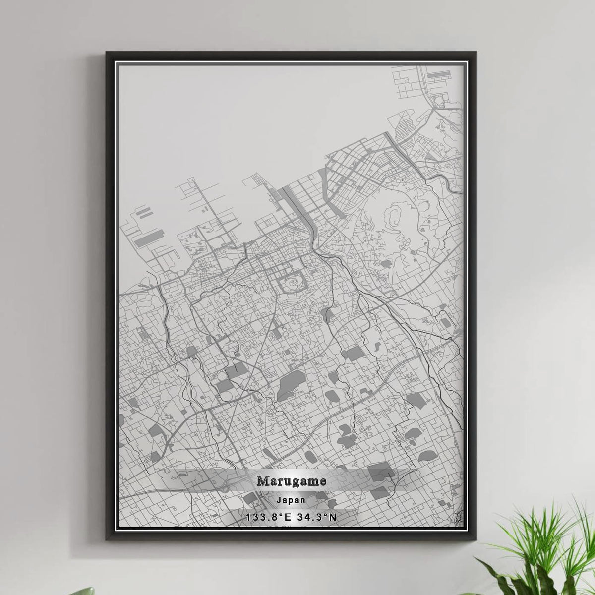 ROAD MAP OF MARUGAME, JAPAN BY MAPBAKES