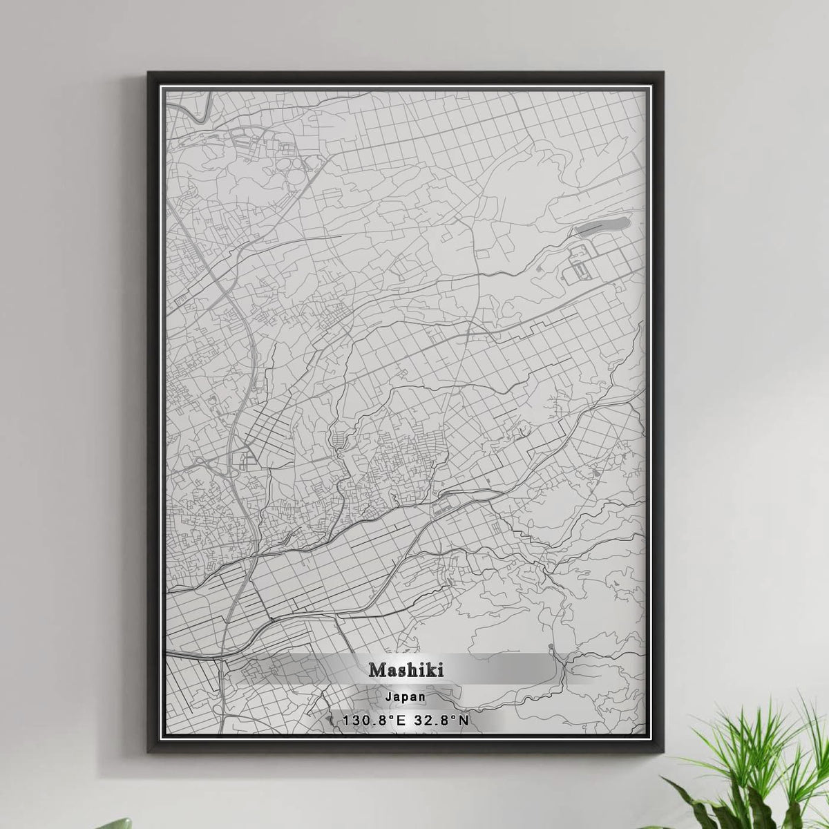 ROAD MAP OF MASHIKI, JAPAN BY MAPBAKES