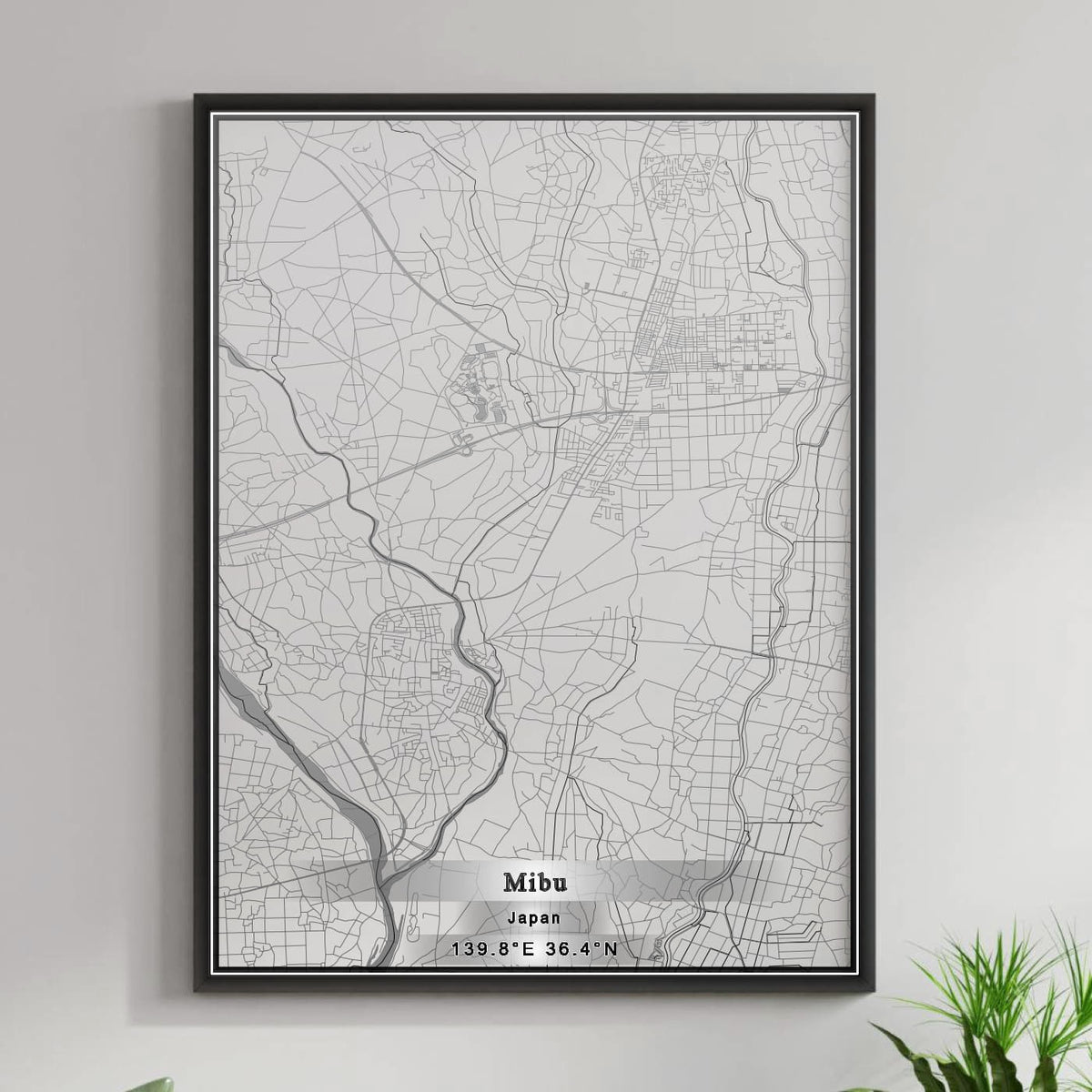 ROAD MAP OF MIBU, JAPAN BY MAPBAKES