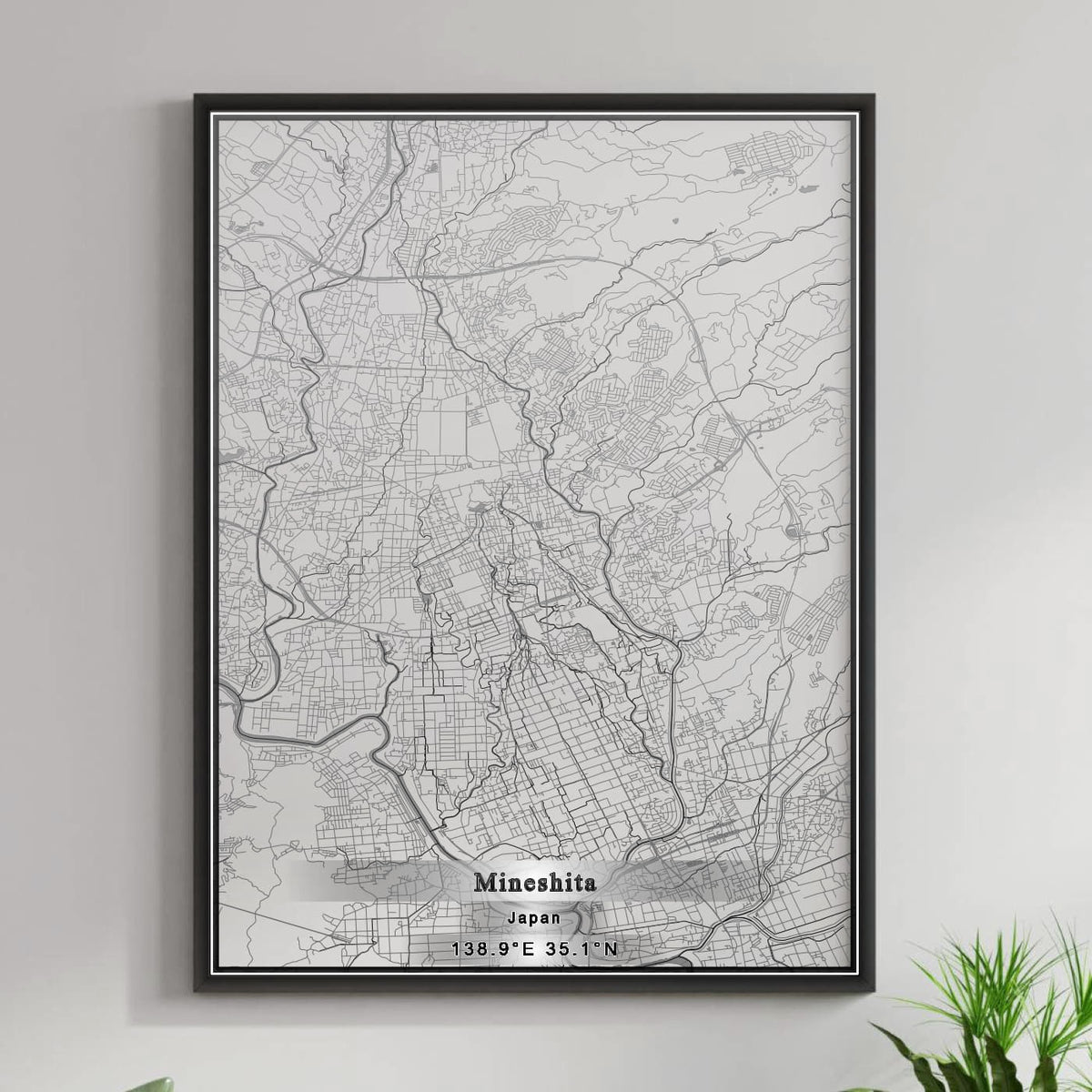 ROAD MAP OF MINESHITA, JAPAN BY MAPBAKES