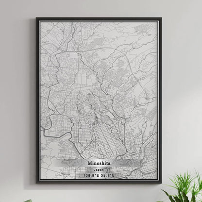 ROAD MAP OF MINESHITA, JAPAN BY MAPBAKES