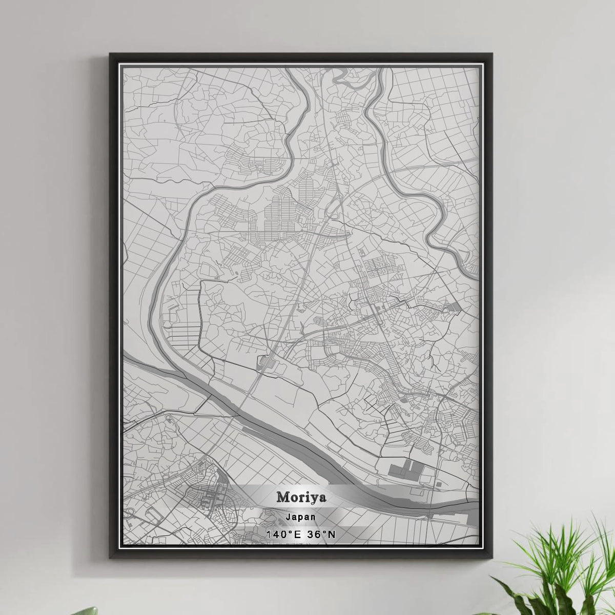 ROAD MAP OF MORIYA, JAPAN BY MAPBAKES