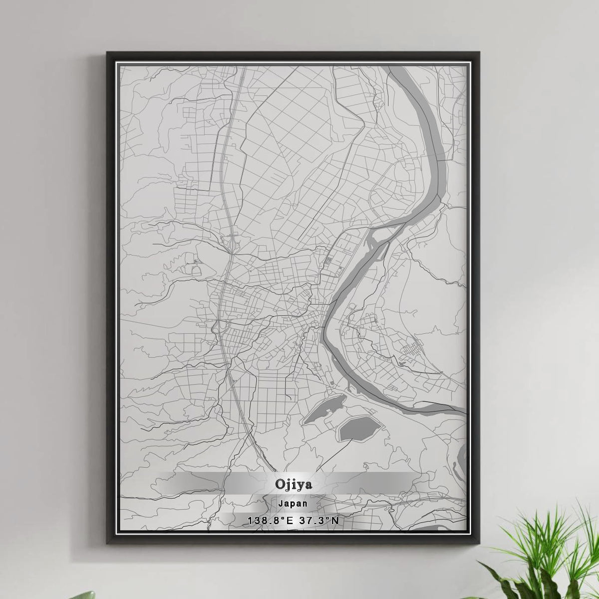 ROAD MAP OF OJIYA, JAPAN BY MAPBAKES