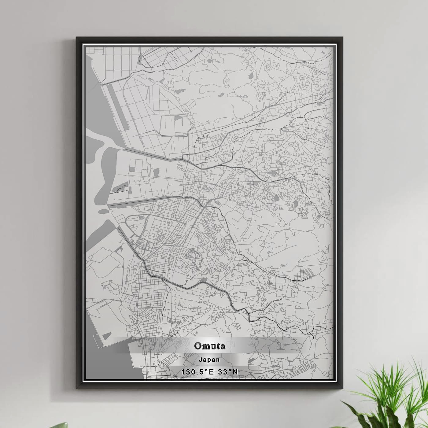 ROAD MAP OF OMUTA, JAPAN BY MAPBAKES – MapBakes