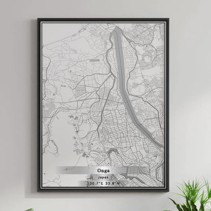 ROAD MAP OF ONGA, JAPAN BY MAPBAKES