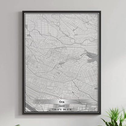ROAD MAP OF ORA, JAPAN BY MAPBAKES