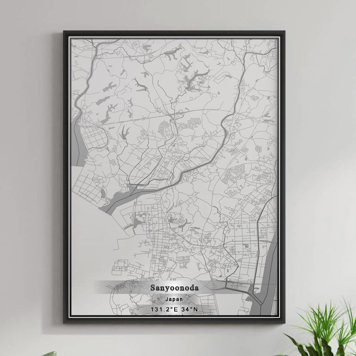 ROAD MAP OF SANYOONODA, JAPAN BY MAPBAKES