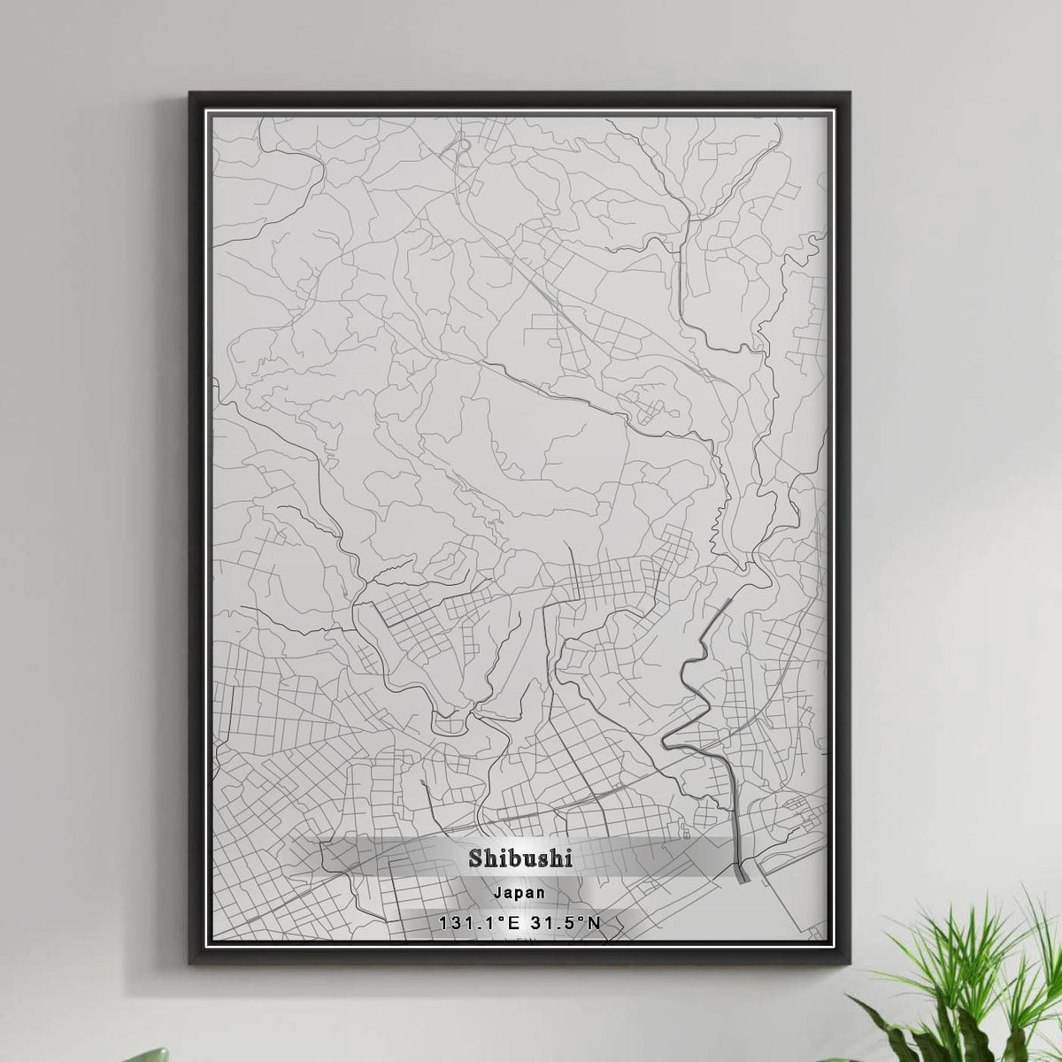 ROAD MAP OF SHIBUSHI, JAPAN BY MAPBAKES