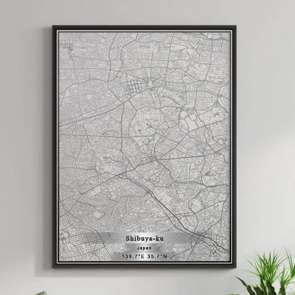 ROAD MAP OF SHIBUYA KU, JAPAN BY MAPBAKES