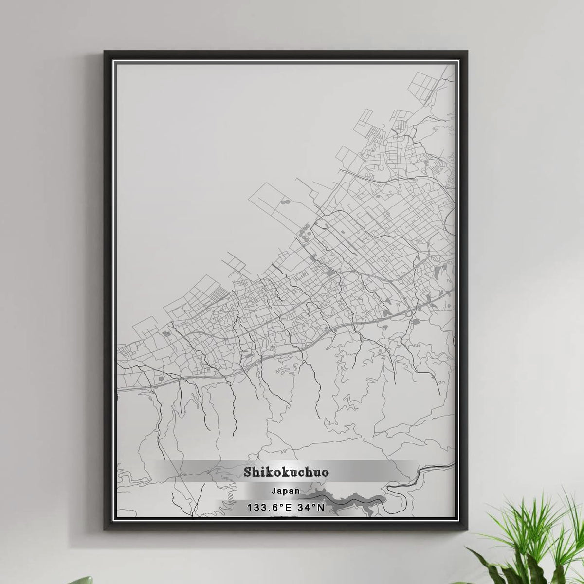 ROAD MAP OF SHIKOKUCHUO, JAPAN BY MAPBAKES