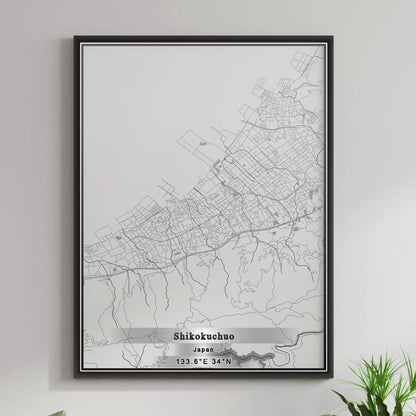 ROAD MAP OF SHIKOKUCHUO, JAPAN BY MAPBAKES