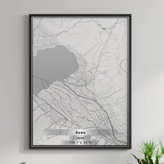 ROAD MAP OF SUWA, JAPAN BY MAPBAKES